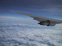 写真：機内からの翼