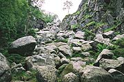 写真：大きな石の上り坂