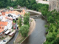 写真：城の反対側のヴルタヴァ川
