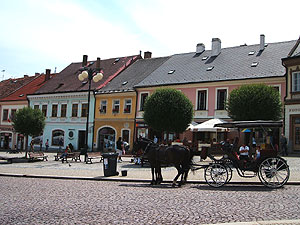 広場には観光用の馬車