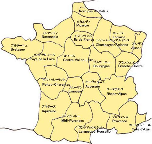 フランスの地方図
